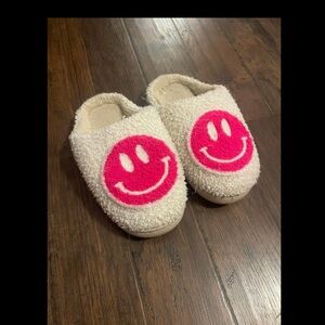 Cozy Slippers with Pink Smiley Face